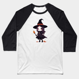 Witchcraft horror anime characters Chibi style +Halloween horror Baseball T-Shirt